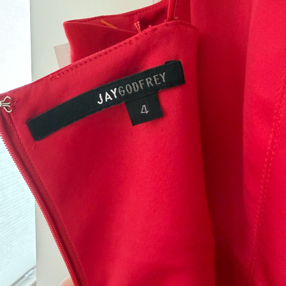 Jay Godfrey Red Cutout Midi Dress Size 4 - Picture 4 of 4